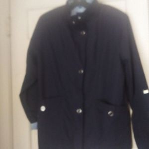 Macintosh Navy Blue Rain Trench Coat Sze Large